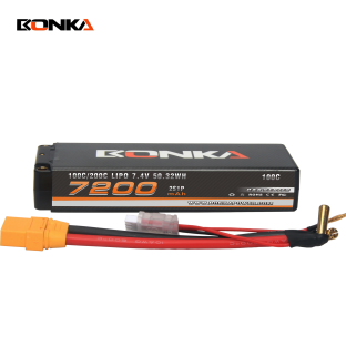 BONKA 7200mAh 100C 2S 7.4V Hardcase Lipo Battery